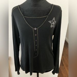 Dolce & Gabbana Black Sweater Women’s Medium Rhinestone Star 1990’s Vintage
